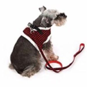 Plaid Faux Fur Lined Dog Harness Small